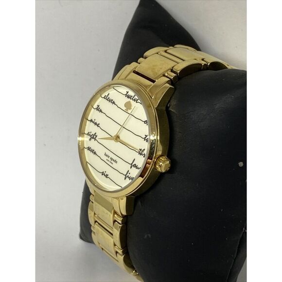 Kate Spade KSW1060 Women's Gold Stainless Steel Analog Cream Dial Watch JK827 - Picture 4 of 12